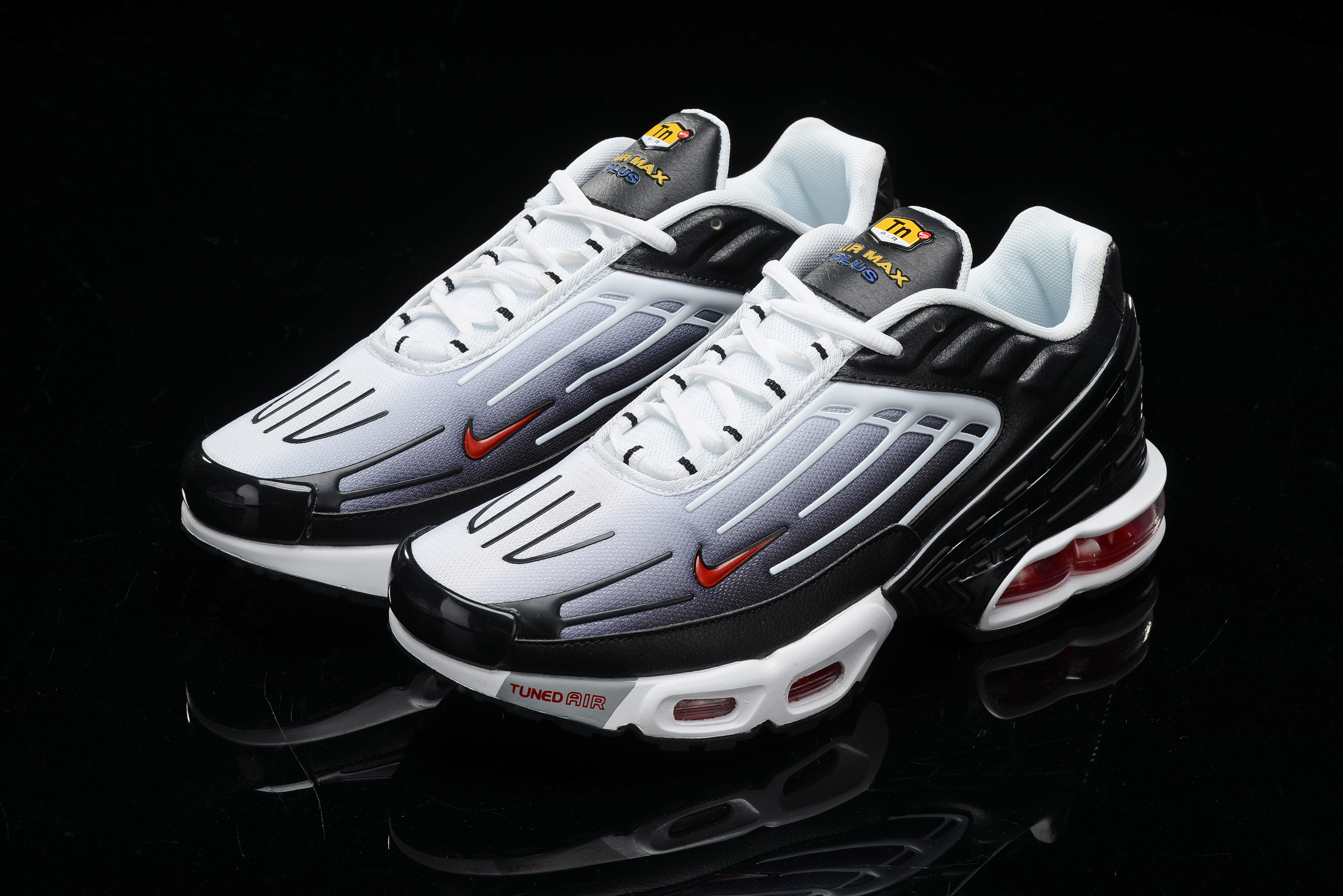 Nike Air Max TN Plus White Black Red Shoes - Click Image to Close